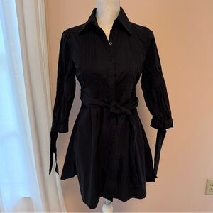 Ted Baker Black Long Sleeve Shirt Dress